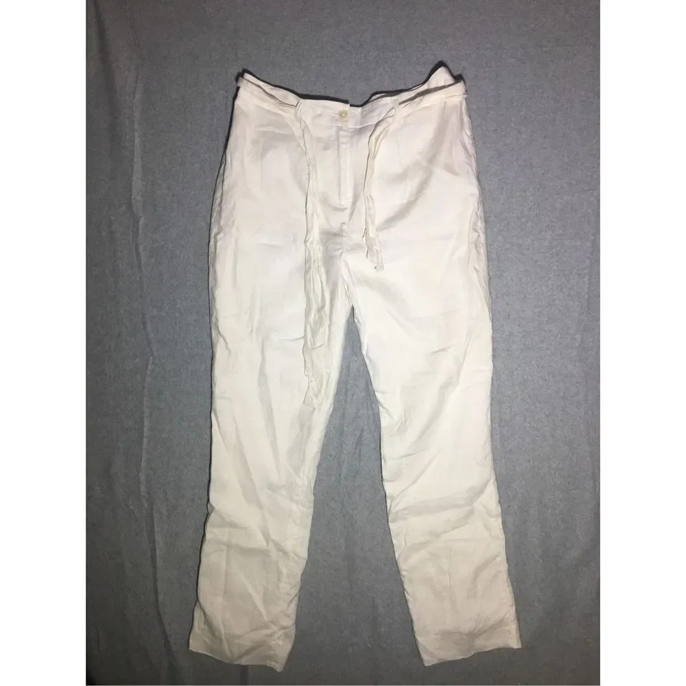 Womens Jones New York Pants Size 12 Linen Business Casual Capsule Wardrobe